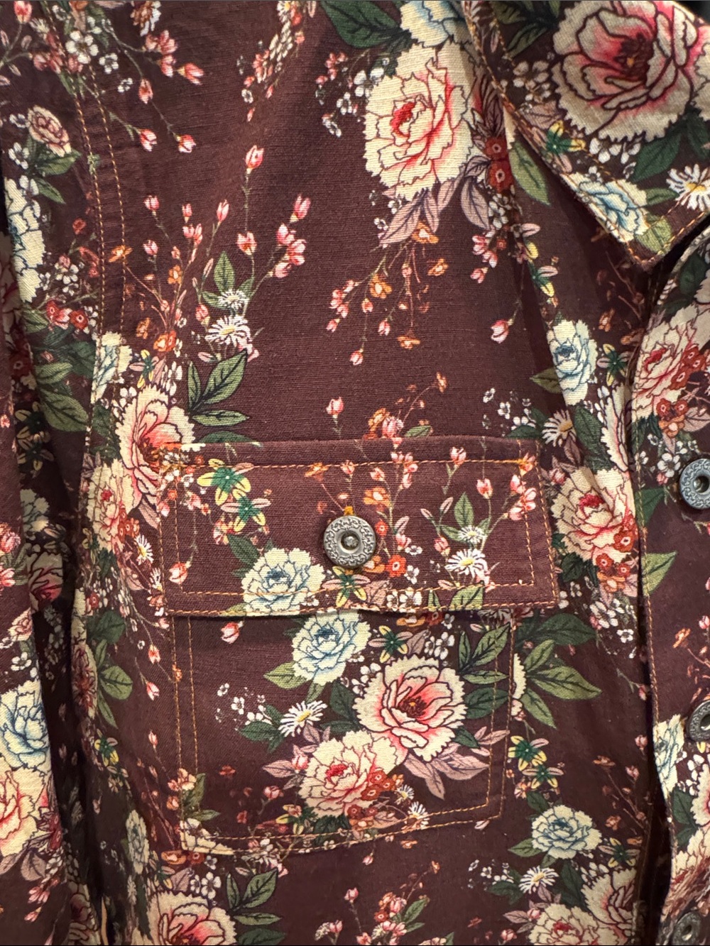 Aratta Silent Journey Floral Burgundy Long Trench Coat - Picture 7 of 13